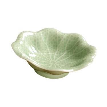 Imagem de IEUDNS Fruteira com pé de cerâmica, travessa para salada, bandeja para aperitivos, suporte para fruteira para centro de mesa de, Luz Verde