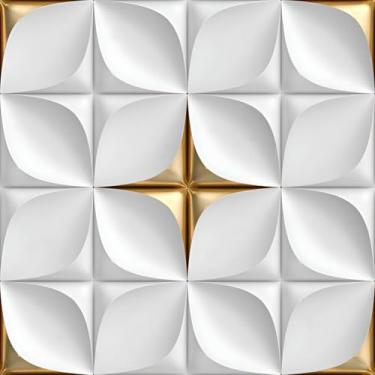 Imagem de Papel De Parede Adesivo Estrela Efeito Gesso 3d Dourado 5m