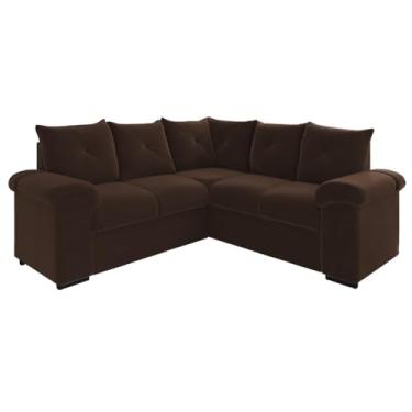 Imagem de Sofá de Canto 5 Lugares Pegasus Veludo Marrom
