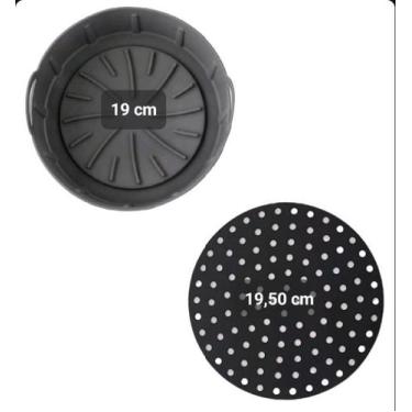 Imagem de Cesto e Tapete de Silicone Redondo Forma para Air Fryer 19cm - Clink, 