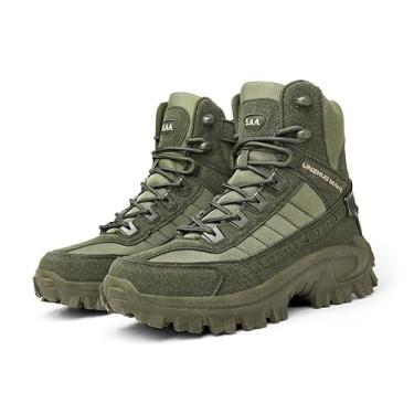 Imagem de Bota Tática Militar Masculina Couro e Nylon Resistente, Solado Antiderrapante para Trilha, Caça e Patrulha – Tamanhos 37 ao 43 – Após comprar, envie mensagem ao vendedor