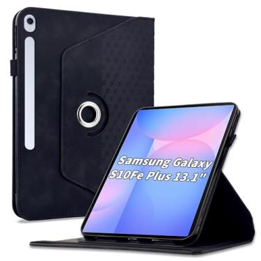 Imagem de Varohix Capa para Samsung Galaxy Tab S10 FE Plus 13,1 polegadas 2025 (SM-X620/X626), capa protetora de couro PU com rotação de 360 graus com hibernar/despertar automático, suporte para cartão e alça