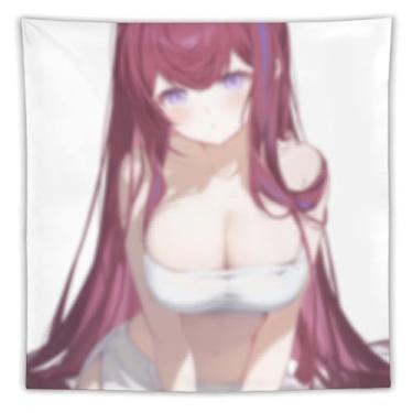 Imagem de LIEGBMEU Tapeçaria de biquíni sexy anime menina 152.4 cm x 152.4 cm interior exterior parede colcha arte decoração de tapeçaria caprichosa, AF337