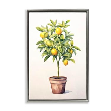 Imagem de Stupell Industries Arte de parede em tela flutuante emoldurada cinza serenata de árvore cítrica por Andrea Haase, 25 x 17