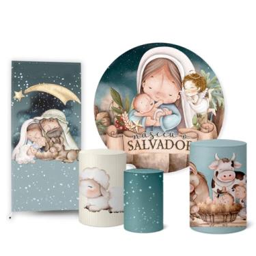 Imagem de Trio Capas Cilindro + Painel Sublimado + Painel Romano Natal (K2NAT066)