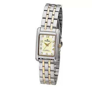 Imagem de Relógio Feminino Champion CH27327B Prata/Dourado 50m