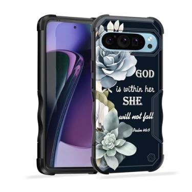 Imagem de EFGWSDER Capa para Pixel 10 Pro XL, [camada dupla] [proteção contra quedas de grau militar de 3,5 m] Capa resistente à prova de choque para Google Pixel 10 Pro XL 6,8 polegadas 2025, flores coloridas