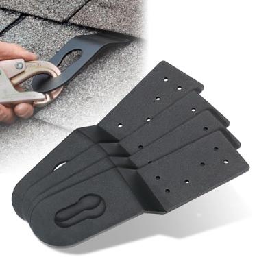 Imagem de GGTE Âncoras de telhado permanentes, âncoras de telhado de liga de alumínio para proteção contra quedas, clipe de engate de âncora conecta-se a superfícies de madeira, pacote com 4