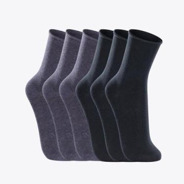 Imagem de Kit 6 Pares de Meias Lupo Masculina Cano Longo Sem Punho 01275-001, Az