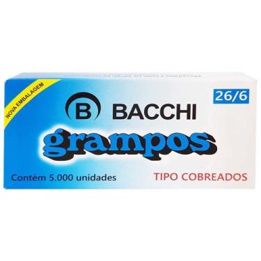 Imagem de Grampo cobreado 26/6 caixa com 5000 unidades - bacchi