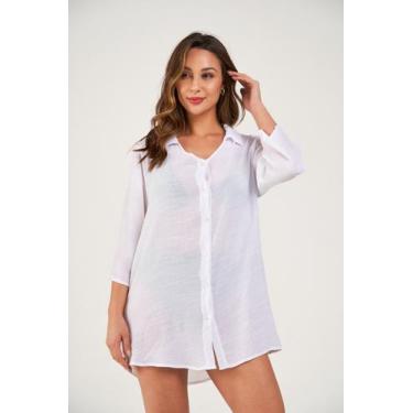Imagem de Saída De Praia Chemise - Praqnome, Branco, GG
