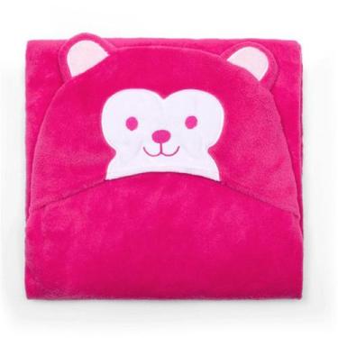 Imagem de Manta de Microfibra c/ Capuz Bouton Infantil Sheep Rosa Escuro - Buett