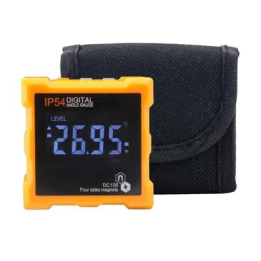 Imagem de KiBcsLic Medidor de ângulo digital com função de retenção de dados, inclinômetro compacto à prova d'água, serra de mesa, transferidor de esquadria para, Laranja