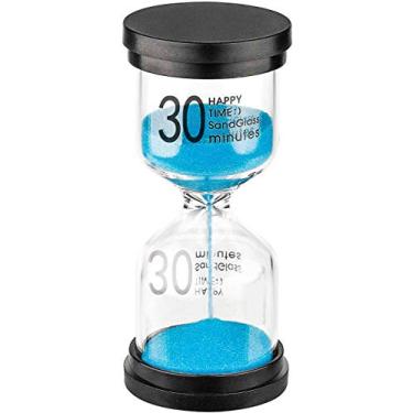 Imagem de SuLiao Hourglass 30 Minutos Temporizador de Areia: Relógio de Areia Azul Plástico, Reloj De Arena, Arena, Aranha de Vidro Colorido Horário para Crianças, Jogos, Sala de aula, Cozinha, Decoração