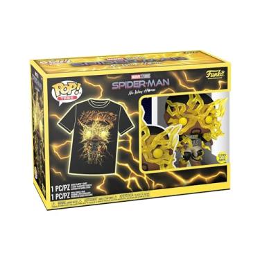Imagem de Funko Pop e chá: Homem-Aranha: NWH - Electro - Brilha no Escuro - Grande - (L) - Marvel - Camiseta - Roupas com Figura de Vinil - Ideia de Presente - Brinquedos e Manga Curta Top Homens