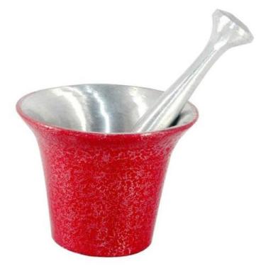 Imagem de Almofariz Craqueado Socador De Alho Grande Vermelho - DIVIFORTE