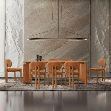 Imagem de Mesa De Jantar Nala 220cm Madeira Tampo Laminado 8 Cadeira Nala Star C