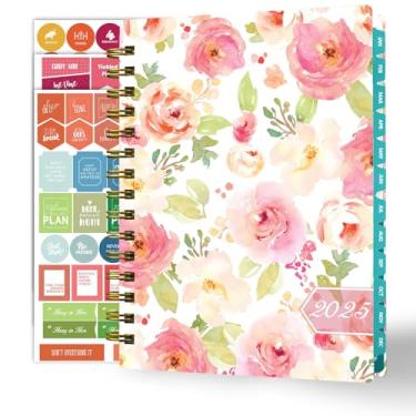 Imagem de Ymumuda Agenda 2025 - janeiro de 2025 - dezembro de 2025, agenda 2025 diária, semanal e mensal, 21 x 15 cm, agenda acadêmica de 12 meses para mulheres, encadernação em espiral, adesivos, material