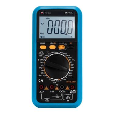 Imagem de Multímetro Digital True RMS CAT II 600V - Minipa ET-2703A