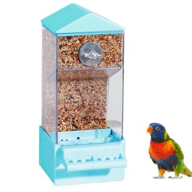 Imagem de Rrlihjgu Alimentador Para Periquitos,Comedouro Automático Para Exterior de Gaiola | Recipiente Transparente para Aves e Animais para Canário Calopsita Tordo,Varanda Terraço Pátio Cerca de Quintal