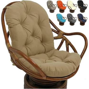 Imagem de Almofada Giratória Para Cadeira De Balanço 120x60cm Lavável & Resistente Aos Raios Uv Almofadas De Substituição Para Cadeira De Balanço Reclinável Em Rattan Assento De Jard, Khaki, 60x120 cm