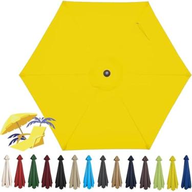 Imagem de Guarda-sol De Substituição Guarda-sol Capa De Tecido De Guarda-sol De Substituição Com 6 Costelas Guarda-sol De Substituição Pano De Guarda-sol Para Jard, Yellow, 2.5m/8.2ft