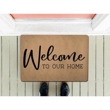Imagem de Capacho engraçado de boas-vindas (23,6 x 39,9 cm) tapete traseiro de borracha antiderrapante pegadinha novidade presente caminho de entrada tapetes de cozinha porta da frente decoração de pátio