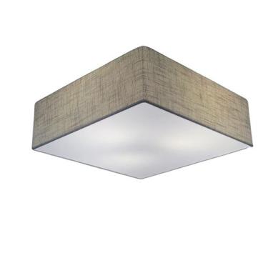 Imagem de Lustre Plafon Sobrepor Quadrado Vivare CQF5015CZ Cúpula em Tecido Cor 