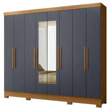 Imagem de Guarda Roupa Casal Espelho 6 Portas 236 Cm Diplomata Freijo Cinza Moval