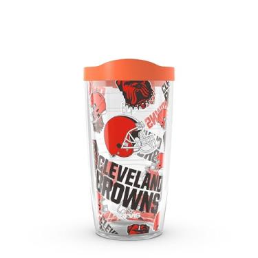 Imagem de Tervis NFL Cleveland Browns - Copo de viagem com isolamento térmico de parede dupla feito nos EUA mantém as bebidas frias e quentes, 473 ml,