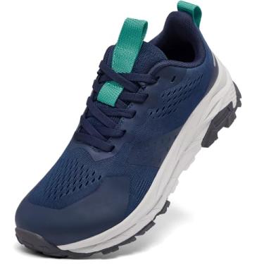 Imagem de HONGGUOZI Sapatos femininos com bico largo, suporte de arco, ultraleve, antiderrapante, para caminhada, corrida, treino, academia, tênis, tênis para diabéticos, almofada equilibrada, Azul, 7 Wide