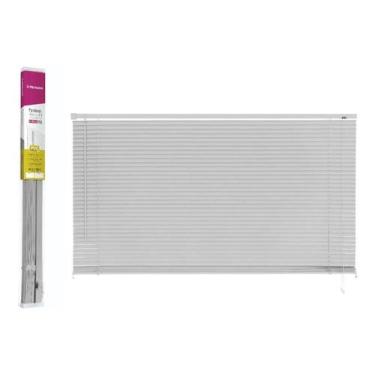 Imagem de Persiana horizontal 140cm x 130cm pvc plastica cinza primafer, Cinza