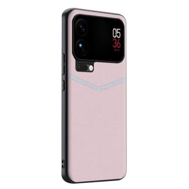 Imagem de LTLMYDAM Capa traseira para Xiaomi 17 Pro Max/17 Pro/17, capa de proteção de lente elegante de couro anti-impressão digital fina à prova de choque, rosa, 17 Pro Max