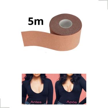 Imagem de Fita Push Up Boob Adesivo Para Seios Sustentação e Conforto Com o Sutiã Invisível Peito Para Roupas Festas e Eventos Cor Bege Tamanho 5M