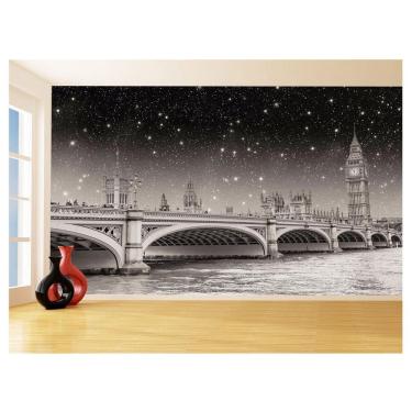 Imagem de Papel De Parede 3D Cidade Londres Ponte Relógio 3,5M Ncd255