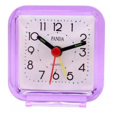 Imagem de Relógio De Mesa Despertador Alarme Analógico Violeta