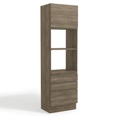 Imagem de Torre Quente 2 Fornos 240x70 cm 2P 3G MDP Maxxi G750 Nogal Kappesberg