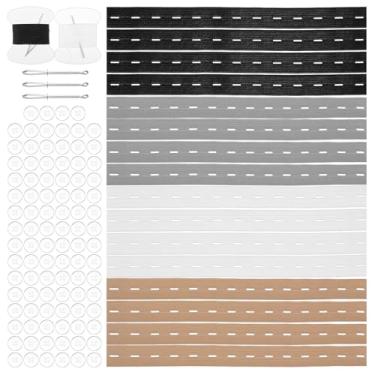 Imagem de YBEATY 16 peças de jeans elástico ferramenta de aperto de cintura ajustável apertador de cintura jeans botão calças buracos botão calças extensor cintura suprimentos kit para homens mulheres saia