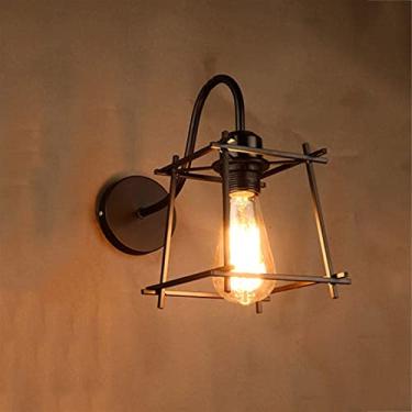 Imagem de Arandela moderna, arandela europeia, arandela industrial de ferro, arandela de metal preto, abajur de parede em V, retrô, E-dison E27 MI-NI, luminária de parede antiga compatível com cabecei