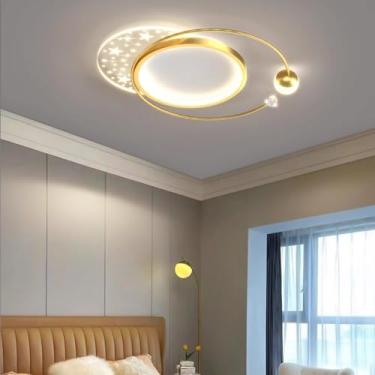 Imagem de Luz de teto moderna regulável LED com controle remoto 3000K-6000K Lâmpada de teto