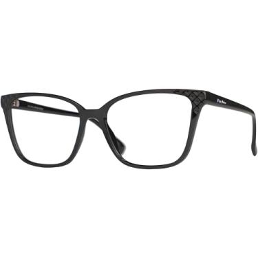 Imagem de Armação de Óculos de Grau Feminino Gatinho Preto Detalhes em Relevo Village Heaven 91051