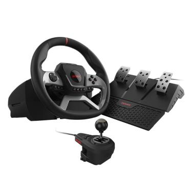 Imagem de Volante PCYES W270 - Compatível com Xbox, Playstation e PC - Force FeedBack - Pedal Triplo - Marcha