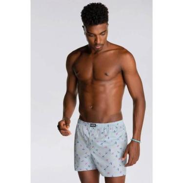 Imagem de Cueca Samba-Canção 100% Algodão Lupo 00714-002 Aviões, P, Azul