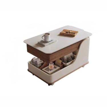 Imagem de Mesa de centro moderna, leve, luxuosa, móvel, de madeira maciça, pequena mesa de centro, sala de estar, mesa lateral para sofá de casa