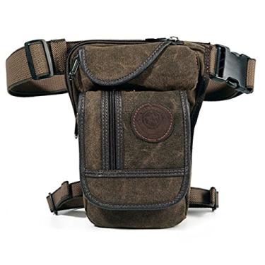 Imagem de Bolsa de perna de ciclismo, bolsa de cintura multifuncional, bolsa de perna masculina de lona retrô, pochete de cintura, cintura, cintura, cintura, cintura, cintura, cintura, cintura, cintura