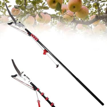 Imagem de Podadores de árvores telescópicos, apanhador de frutas profissional, serras telescópicas de altura, serra de poda extensível, cortador de serra de ramos de jardinagem com lâmina de corte Sk5 para po