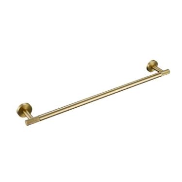 Imagem de Conjunto de acessórios de hardware de banheiro kit de latão serrilhado ouro escovado anel barra de toalha anel de roupão gancho de papel suporte de toalha anel de toalha escova de vaso sanitário, kit