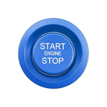 Imagem de LANZMYAN Capa de botão Push Start Stop compatível com Land Rover Keyless One Click Push Start Button Trim Sticker para Range Rover/Jaguar XJ XF XJR XE Acessórios interiores de liga de alumínio (2