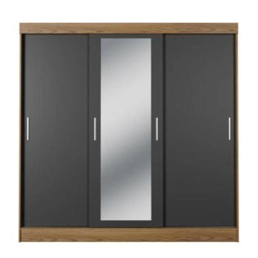 Imagem de Guarda Roupa Casal 3 Portas de Correr Espelho Vittorio 172cm - PROVINC