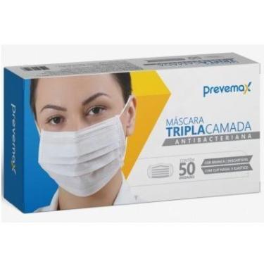 Imagem de Máscara tripla com elástico (pc 50und) rdes00121  - Prevemax